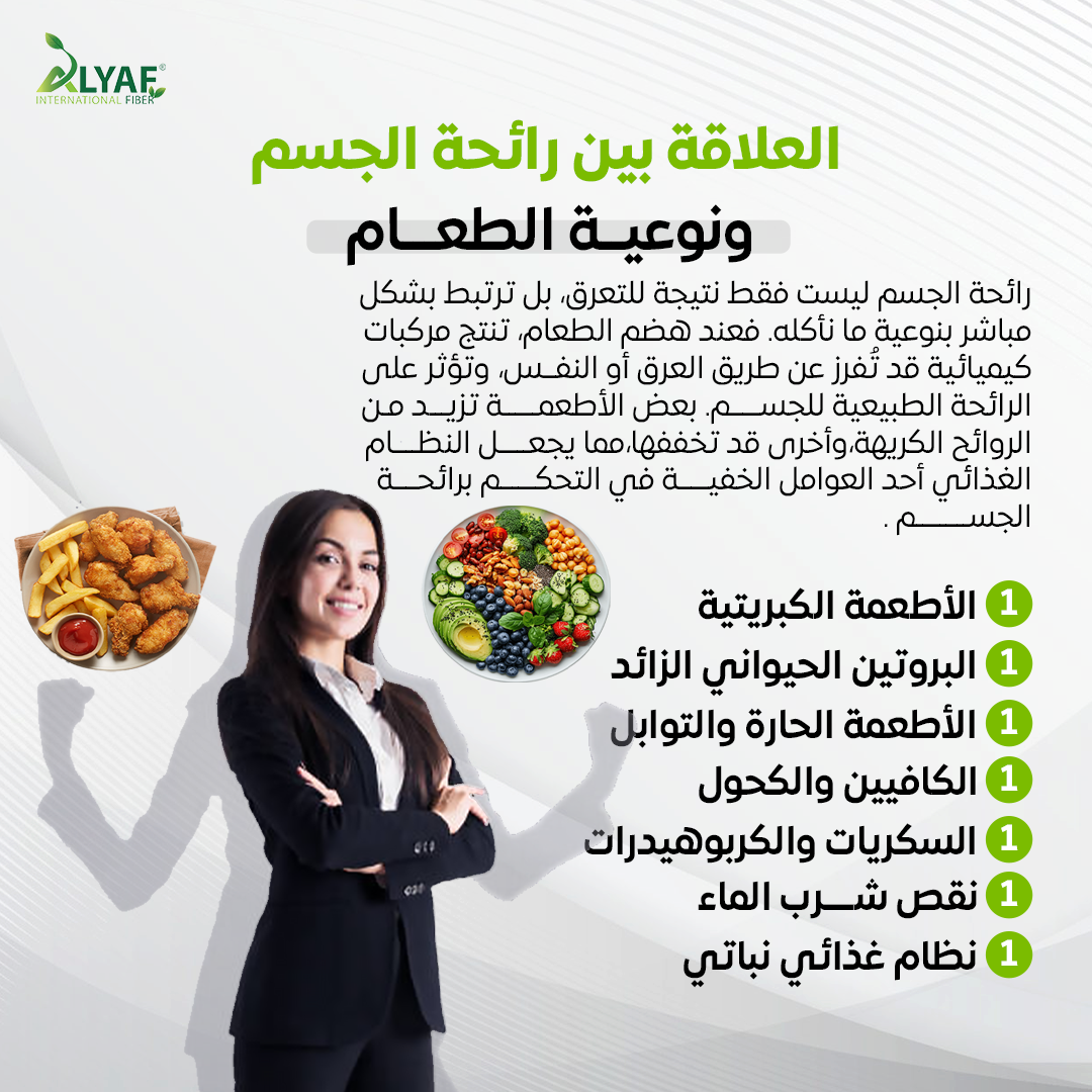 العلاقة بين رائحة الجسم و نوعية الطعام